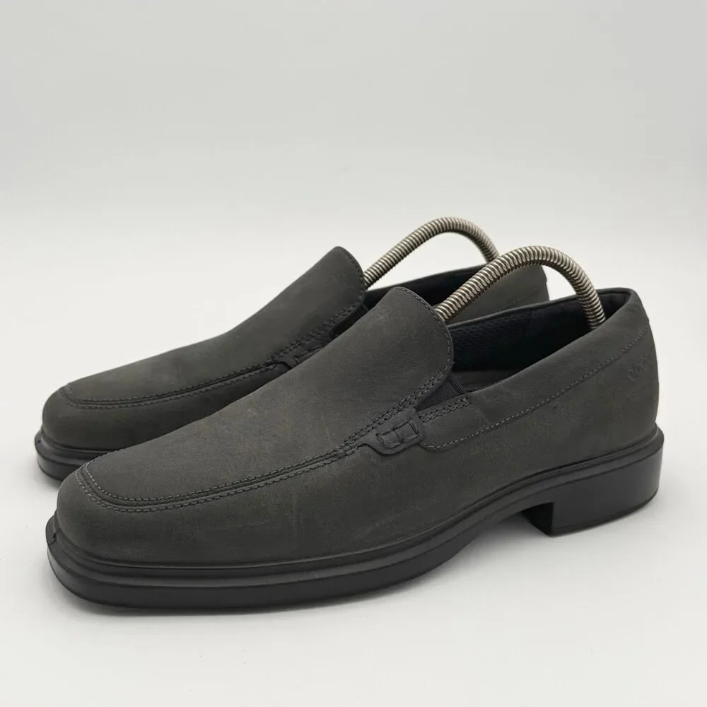 Ecco Helsinki II Matte Gray Leather Slip On Loafers - EU 42 / US Men 8-8.5